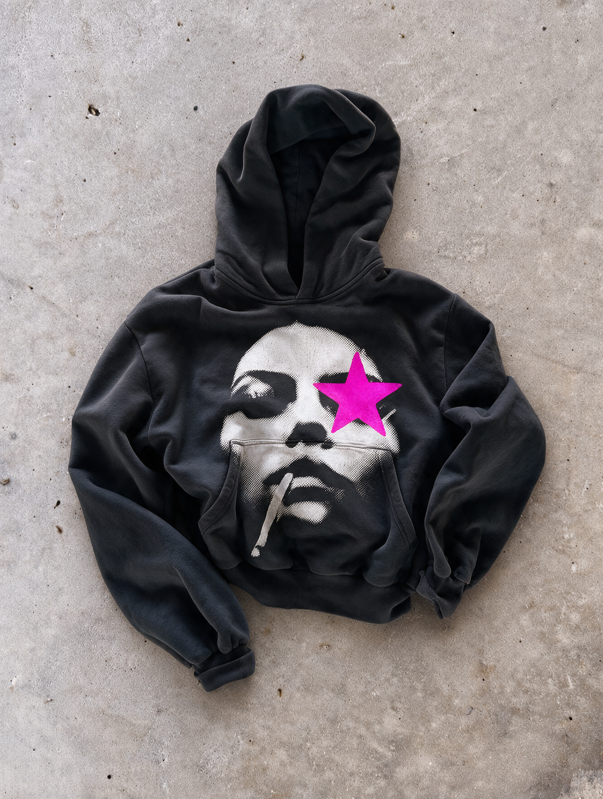 'LOST STAR' 500G HEAVYWEIGHT HOODIE — Pink — additional product view
