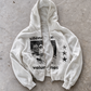 'SILENCE SPEAKS VOLUMES' HEAVYWEIGHT BOXY ZIPUP HOODIE — White — additional product view