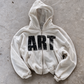 'ART' HEAVYWEIGHT BOXY ZIPUP HOODIE — White — additional product view