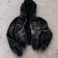 'MATRIX' HEAVYWEIGHT BOXY ZIPUP HOODIE — Black — additional product view