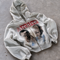 'SWORD & SHIELD' HEAVYWEIGHT BOXY ZIPUP HOODIE — White — additional product view