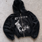 'REVENANT' HEAVYWEIGHT BOXY ZIPUP HOODIE — Black — additional product view
