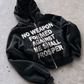 'NO WEAPON FORMED' HEAVYWEIGHT BOXY ZIPUP HOODIE — Black — additional product view