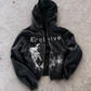 'REVENANT' HEAVYWEIGHT BOXY ZIPUP HOODIE — Black — additional product view