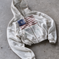 'CLASSIFIED' HEAVYWEIGHT BOXY ZIPUP HOODIE — White — additional product view