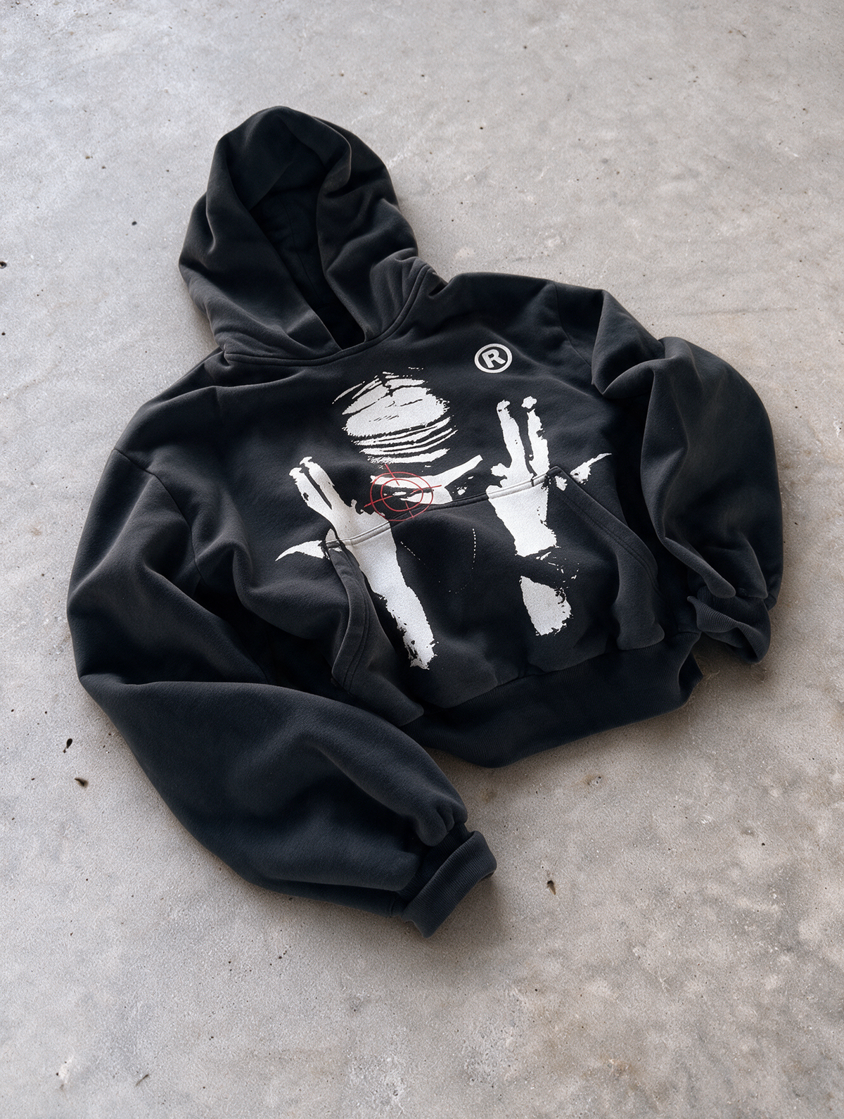 'TARGET' 500G HEAVYWEIGHT HOODIE — Black — additional product view