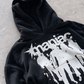 'MANIAC' 500G HEAVYWEIGHT HOODIE — Black — additional product view