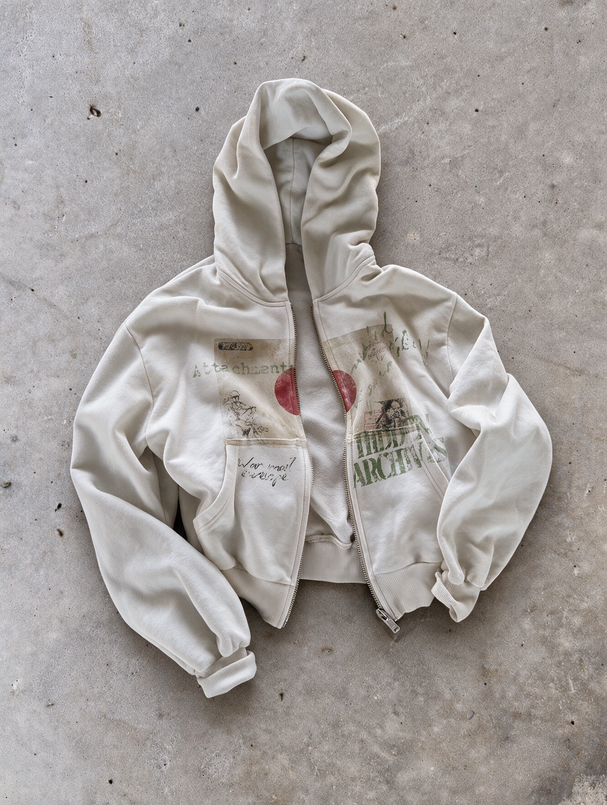 'JAPAN' HEAVYWEIGHT BOXY ZIPUP HOODIE — White — additional product view