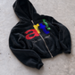 'DO YOU CREATE?' HEAVYWEIGHT BOXY ZIPUP HOODIE — Black — additional product view