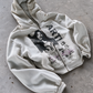 'ART!' HEAVYWEIGHT BOXY ZIPUP HOODIE — White — additional product view