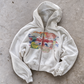 'STAMPS' HEAVYWEIGHT BOXY ZIPUP HOODIE — White — additional product view