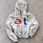 'DO YOU CREATE?' HEAVYWEIGHT BOXY ZIPUP HOODIE — White — additional product view