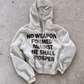 'NO WEAPON FORMED' HEAVYWEIGHT BOXY ZIPUP HOODIE — White — additional product view