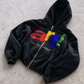'DO YOU CREATE?' HEAVYWEIGHT BOXY ZIPUP HOODIE — Black — additional product view