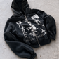 'HIDDEN ARCHIVES' HEAVYWEIGHT BOXY ZIPUP HOODIE — Black — additional product view