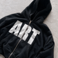 'ART' HEAVYWEIGHT BOXY ZIPUP HOODIE — Black — additional product view