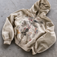 'GRAFFITI DREAMS' HEAVYWEIGHT BOXY ZIPUP HOODIE — Tan — additional product view