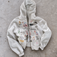 'GRAFFITI DREAMS' HEAVYWEIGHT BOXY ZIPUP HOODIE — White — additional product view