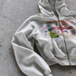 'STAMPS' HEAVYWEIGHT BOXY ZIPUP HOODIE — White — additional product view