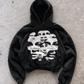 'DISTORTION' 500G HEAVYWEIGHT HOODIE — Black — additional product view