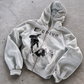 'REVENANT' HEAVYWEIGHT BOXY ZIPUP HOODIE — White — additional product view