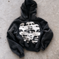 'DISTORTION' 500G HEAVYWEIGHT HOODIE — Black — additional product view