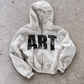 'ART' HEAVYWEIGHT BOXY ZIPUP HOODIE — White — additional product view