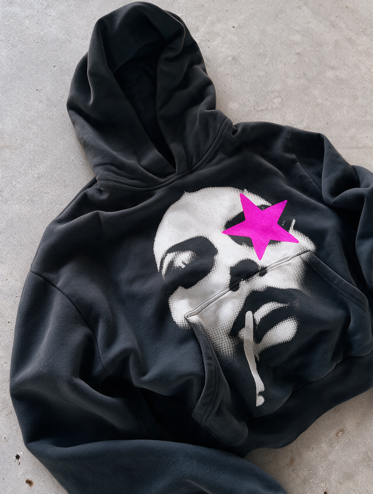 'LOST STAR' 500G HEAVYWEIGHT HOODIE — Pink — additional product view