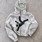 'FALLING' HEAVYWEIGHT BOXY ZIPUP HOODIE — White — additional product view