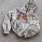 'STAMPS' HEAVYWEIGHT BOXY ZIPUP HOODIE — White — additional product view