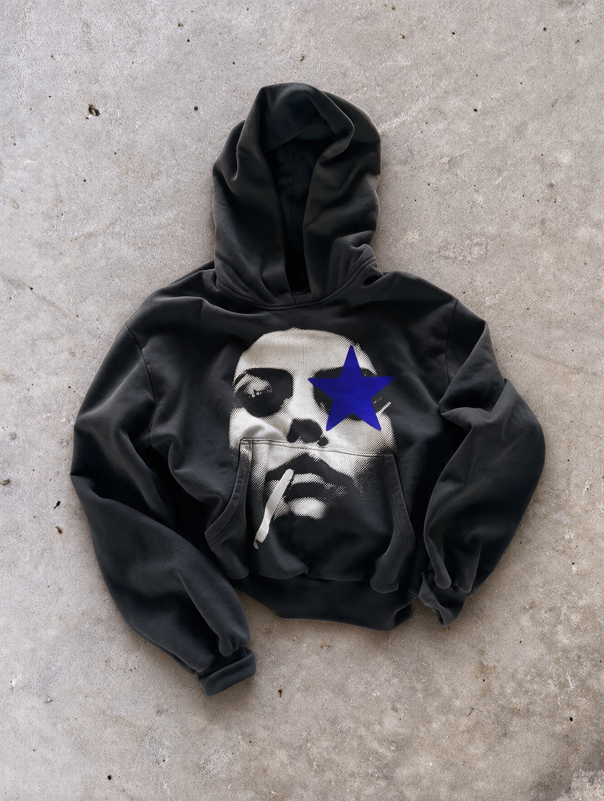 'LOST STAR' 500G HEAVYWEIGHT HOODIE — Blue — additional product view