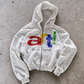 'DO YOU CREATE?' HEAVYWEIGHT BOXY ZIPUP HOODIE — White — additional product view
