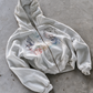 'STAMPS II' HEAVYWEIGHT BOXY ZIPUP HOODIE — White — additional product view