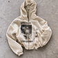 'SILENCE SPEAKS VOLUMES' HEAVYWEIGHT BOXY ZIPUP HOODIE — Tan — additional product view