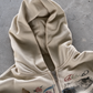 'GRAFFITI DREAMS' HEAVYWEIGHT BOXY ZIPUP HOODIE — Tan — additional product view