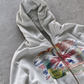 'STAMPS' HEAVYWEIGHT BOXY ZIPUP HOODIE — White — additional product view