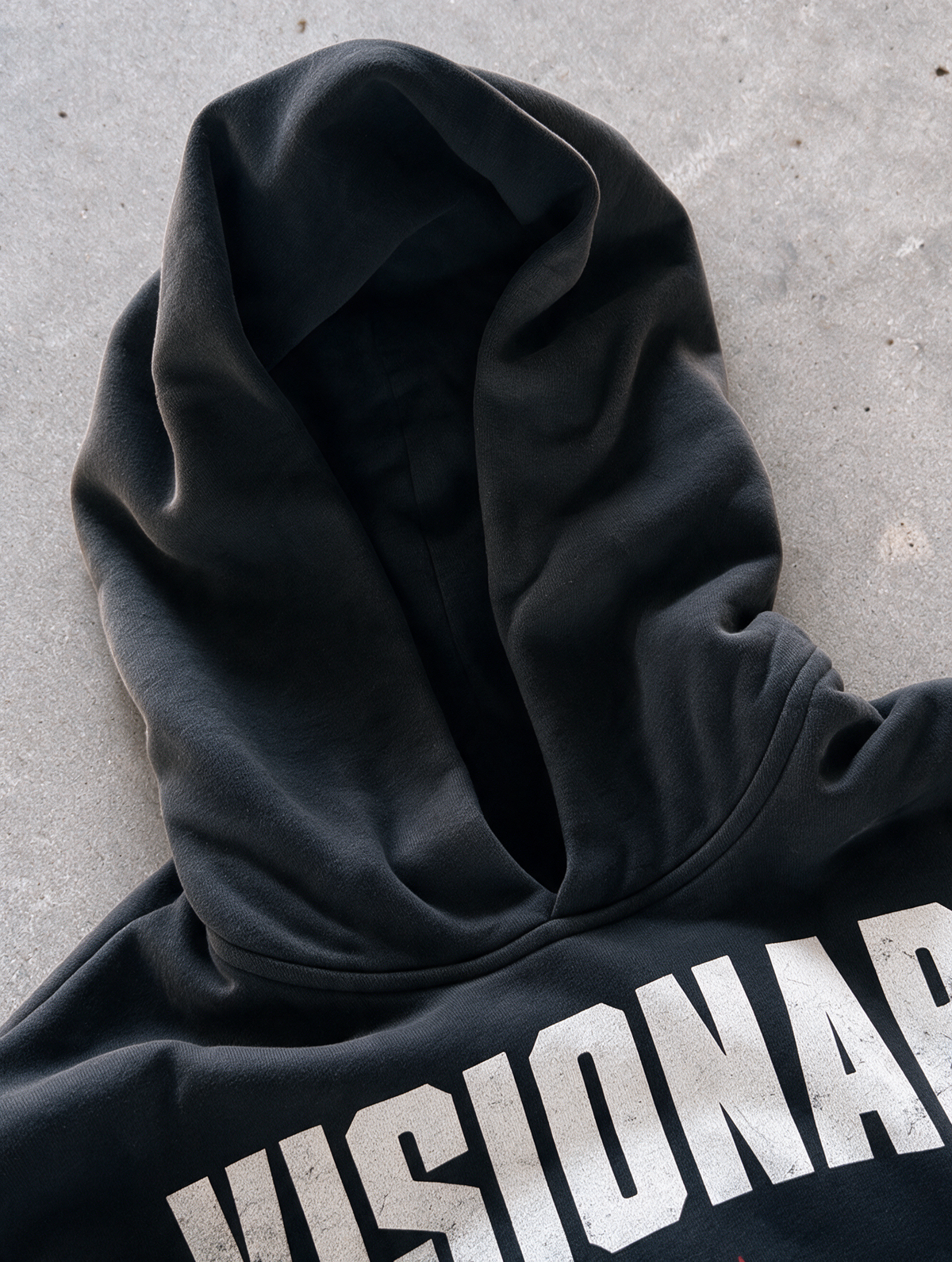 'VISIONARY X' 500G HEAVYWEIGHT HOODIE — Black — additional product view