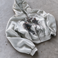 'LOST ARCHIVE II' HEAVYWEIGHT BOXY ZIPUP HOODIE — White — additional product view