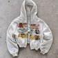'HOTLINE' HEAVYWEIGHT BOXY ZIPUP HOODIE — White — additional product view