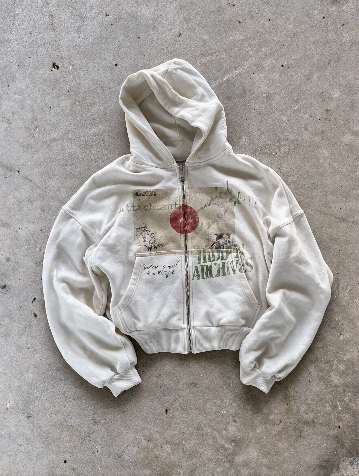 'JAPAN' HEAVYWEIGHT BOXY ZIPUP HOODIE — White — additional product view