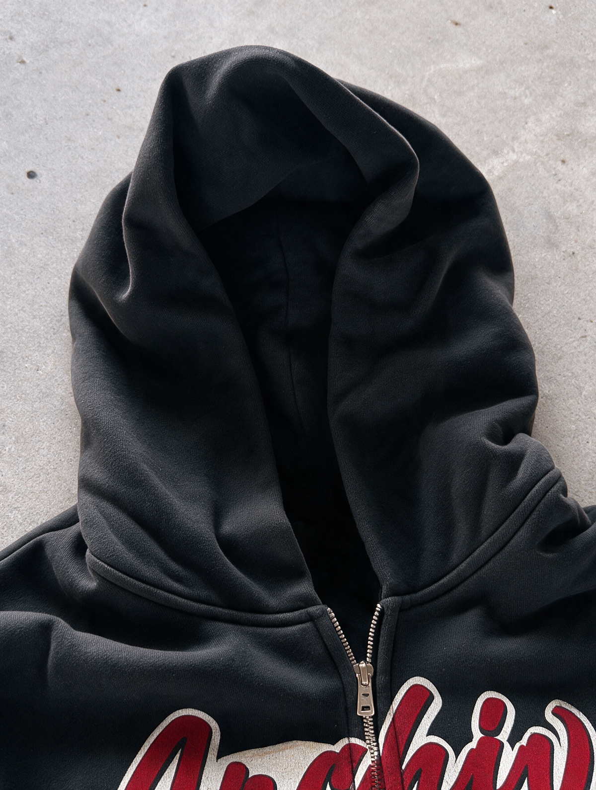 'MAMBA ARCHIVE' HEAVYWEIGHT BOXY ZIPUP HOODIE — Black — additional product view