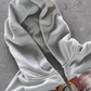 'STAMPS' HEAVYWEIGHT BOXY ZIPUP HOODIE — White — additional product view