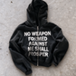 'NO WEAPON FORMED' HEAVYWEIGHT BOXY ZIPUP HOODIE — Black — additional product view