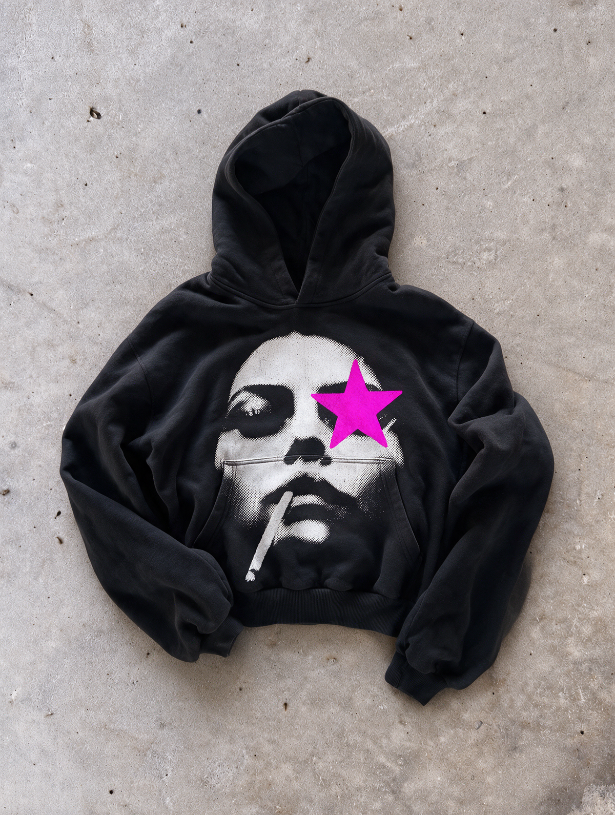 'LOST STAR' 500G HEAVYWEIGHT HOODIE — Pink — additional product view