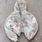 'STAMPS II' HEAVYWEIGHT BOXY ZIPUP HOODIE — White — additional product view