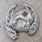 'FLAME II' distressed crewneck sweatshirt in gray, front flat-lay view 5