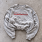 'POWER' distressed crewneck sweatshirt in gray, front flat-lay view 2