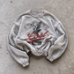'LOST' distressed crewneck sweatshirt in gray, front flat-lay view 4