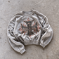 'FLAME' distressed crewneck sweatshirt in gray, front flat-lay view 5