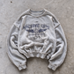 'AIRFORCE' distressed crewneck sweatshirt in gray, front flat-lay view 2